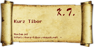 Kurz Tibor névjegykártya